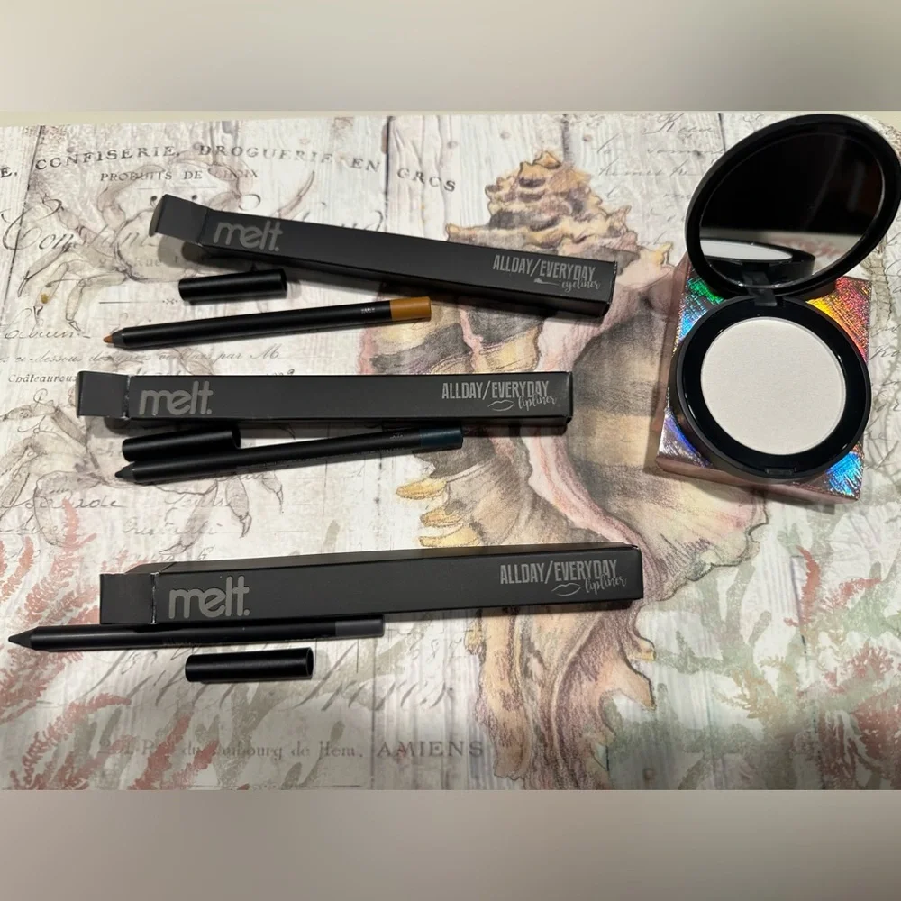 Melt Cosmetics Bundle New Lip and eye liners, blushlight highlighter Shadowplay